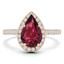1 9/10 CTW Pear Pink Tourmaline Pear Halo Cocktail Engagement Ring in 14K Rose Gold with Accents (MD190269)