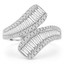 1 2/5 CTW Round Diamond Bypass Cocktail Ring in 18K White Gold (MD190283)