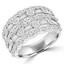 2 1/8 CTW Round Diamond Vintage Five-Row Cocktail Ring in 18K White Gold (MD190286)