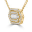 2/3 CTW Baguette Diamond Cluster Double Halo Necklace in 18K Yellow Gold (MD190298)