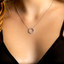 1/2 CTW Baguette Diamond Three-Row Circle Necklace in 18K White Gold (MD190299)