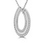 1 1/7 CTW Baguette Diamond Three-Row Fancy Pendant Necklace in 18K White Gold (MD190307)