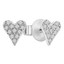 1/20 CTW Round Diamond Cluster Heart Stud Earrings in 14K White Gold (MD190311)