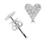 1/20 CTW Round Diamond Cluster Heart Stud Earrings in 14K White Gold (MD190311)