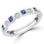 7/8 CTW Princess Blue Tanzanite Vintage Milgrain Semi-Eternity Anniversary Wedding Band Ring in 18K White Gold (MD190318)
