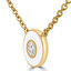 1/10 CT Round Diamond Bezel Set White Enameled Necklace in 14K Yellow Gold (MD190325)