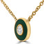 1/10 CT Round Diamond Bezel Set Green Enameled Necklace in 14K Yellow Gold (MD190327)