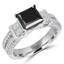 2 4/5 CTW Princess Black Diamond Two-Row Solitaire with Accents Engagement Ring in 14K White Gold (MD190393)