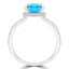 4 1/5 CTW Oval Blue Topaz Laser Cut Hidden Halo Cocktail Engagement Ring in 14K White Gold (MD190405)