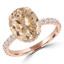 3 2/5 CTW Oval Pink Morganite Hidden Halo Cocktail Engagement Ring in 14K Rose Gold (MD190407)