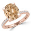 3 2/5 CTW Oval Pink Morganite Hidden Halo Cocktail Engagement Ring in 14K Rose Gold (MD190408)