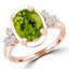 3 9/10 CTW Oval Green Peridot Cocktail Engagement Ring in 14K Rose Gold (MD190412)