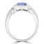 2 1/5 CTW Cushion Purple Tanzanite Halo Cocktail Engagement Ring in 14K White Gold (MD190419)