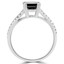 1 2/3 CTW Princess Black Diamond Split-Shank Solitaire with Accents Engagement Ring in 14K White Gold (MD190428)