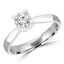 1/3 CT Round Diamond Solitaire Engagement Ring in 14K White Gold (MD190458)