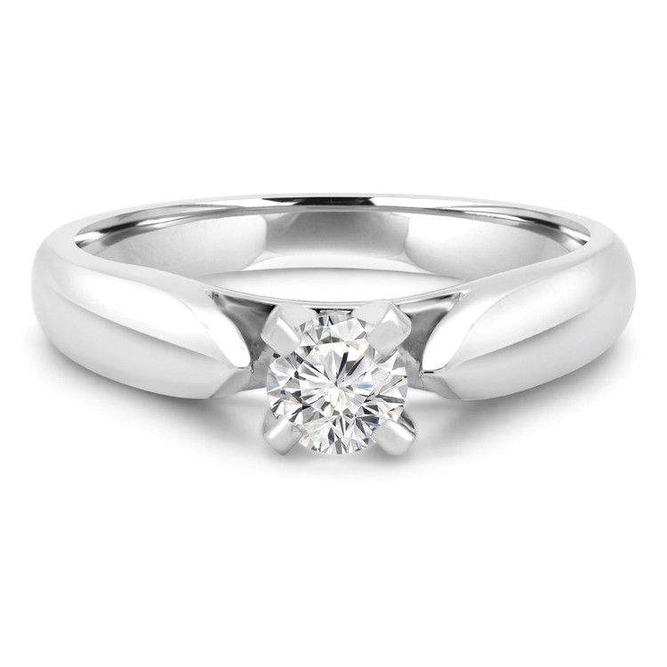 2/5 CT Round Diamond Solitaire Engagement Ring in 14K White Gold (MD190459)