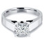 1/3 CT Princess Diamond Cathedral Solitaire Engagement Ring in 14K White Gold (MD190473)