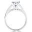 1/3 CT Princess Diamond Cathedral Solitaire Engagement Ring in 14K White Gold (MD190473)