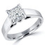 3/8 CT Princess Diamond Cathedral Solitaire Engagement Ring in 14K White Gold (MD190474)
