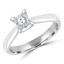 3/8 CT Princess Diamond Cathedral Solitaire Engagement Ring in 14K White Gold (MD190475)