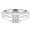 3/8 CT Princess Diamond Cathedral Solitaire Engagement Ring in 14K White Gold (MD190476)