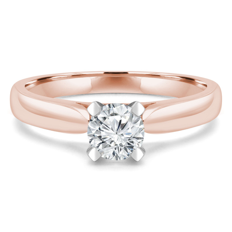 1/3 CT Round Diamond Solitaire Engagement Ring in 14K Rose Gold (MD190481)