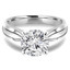 1/3 CT Round Diamond Tapered Edge Solitaire Engagement Ring in 14K White Gold (MD190482)