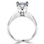 1/3 CT Round Diamond Tapered Edge Solitaire Engagement Ring in 14K White Gold (MD190482)