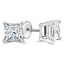 2/3 CTW Princess Diamond Stud Earrings in 14K White Gold (MD190504)