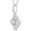 5/8 CTW Round Diamond Clover Halo Pendant Necklace in 18K White Gold (MD190525)