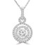 1 3/8 CTW Round Diamond Double Halo Infinity Pendant Necklace in 18K White Gold (MD190528)