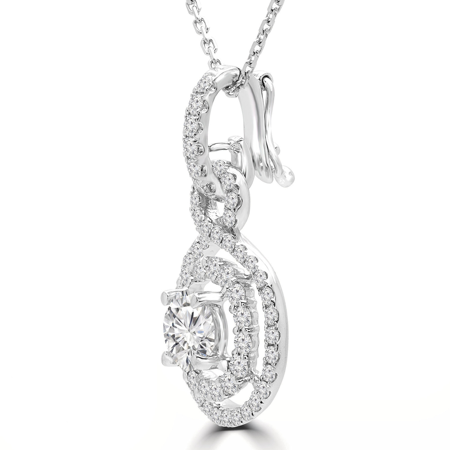 Diamond Double Infinity Pendant Necklace