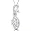 1 3/8 CTW Round Diamond Double Halo Infinity Pendant Necklace in 18K White Gold (MD190528)