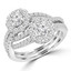 1 3/5 CTW Round Diamond Two-Stone Split-shank Halo Engagement Ring in 18K White Gold (MD190544)