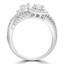 1 3/5 CTW Round Diamond Two-Stone Split-shank Halo Engagement Ring in 18K White Gold (MD190544)
