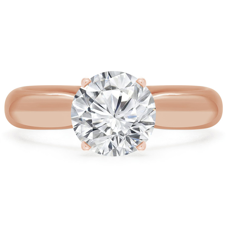 1/2 CT Round Diamond Solitaire Engagement Ring in 14K Rose Gold (MD190548)