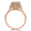 3 2/3 CTW Cushion Pink Morganite Cushion Halo Cocktail Engagement Ring in 14K Rose Gold (MD190569)
