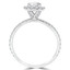 1 1/5 CTW Round Diamond High Set Halo Engagement Ring in 14K White Gold (MD190572)