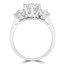 4/5 CTW Round Diamond 6-Prong Three-Stone Engagement Ring in 14K White Gold (MD200009)