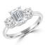 1 9/10 CTW Emerald Diamond 4-Prong Three-Stone Engagement Ring in 14K White Gold (MD200010)