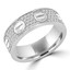 1 CTW Round Diamond 4-Row Unique Mens Wedding Band Ring in 0.95 White Platinum size 9.75 - not sizeable (MD200024)