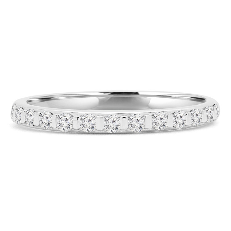1/6 CTW Round Diamond Semi-Eternity Wedding Band Ring in 14K White Gold (MD200025)