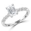 1 1/4 CTW Emerald Diamond Solitaire with Accents Engagement Ring in 14K White Gold (MD200039)