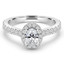 1 1/3 CTW Oval Diamond Oval Halo Engagement Ring in 14K White Gold with Accents (MD200061)