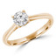 2/5 CT Round Diamond Cathedral Solitaire Engagement Ring in 14K Yellow Gold (MD200070)