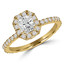 2/3 CTW Radiant Diamond Radiant Halo Engagement Ring in 14K Yellow Gold with Accents (MD200088)