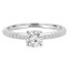 2/3 CTW Round Diamond Solitaire with Accents Engagement Ring in 14K White Gold (MD200095)