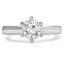 2/3 CT Round Diamond 6-Prong Cathedral Solitaire Engagement Ring in 14K White Gold (MD200142)