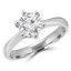 2/3 CT Round Diamond 6-Prong Cathedral Solitaire Engagement Ring in 14K White Gold (MD200142)