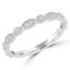 1/5 CTW Round Diamond Vintage Milgrain Semi-Eternity Wedding Band Ring in 14K White Gold (MD200145)